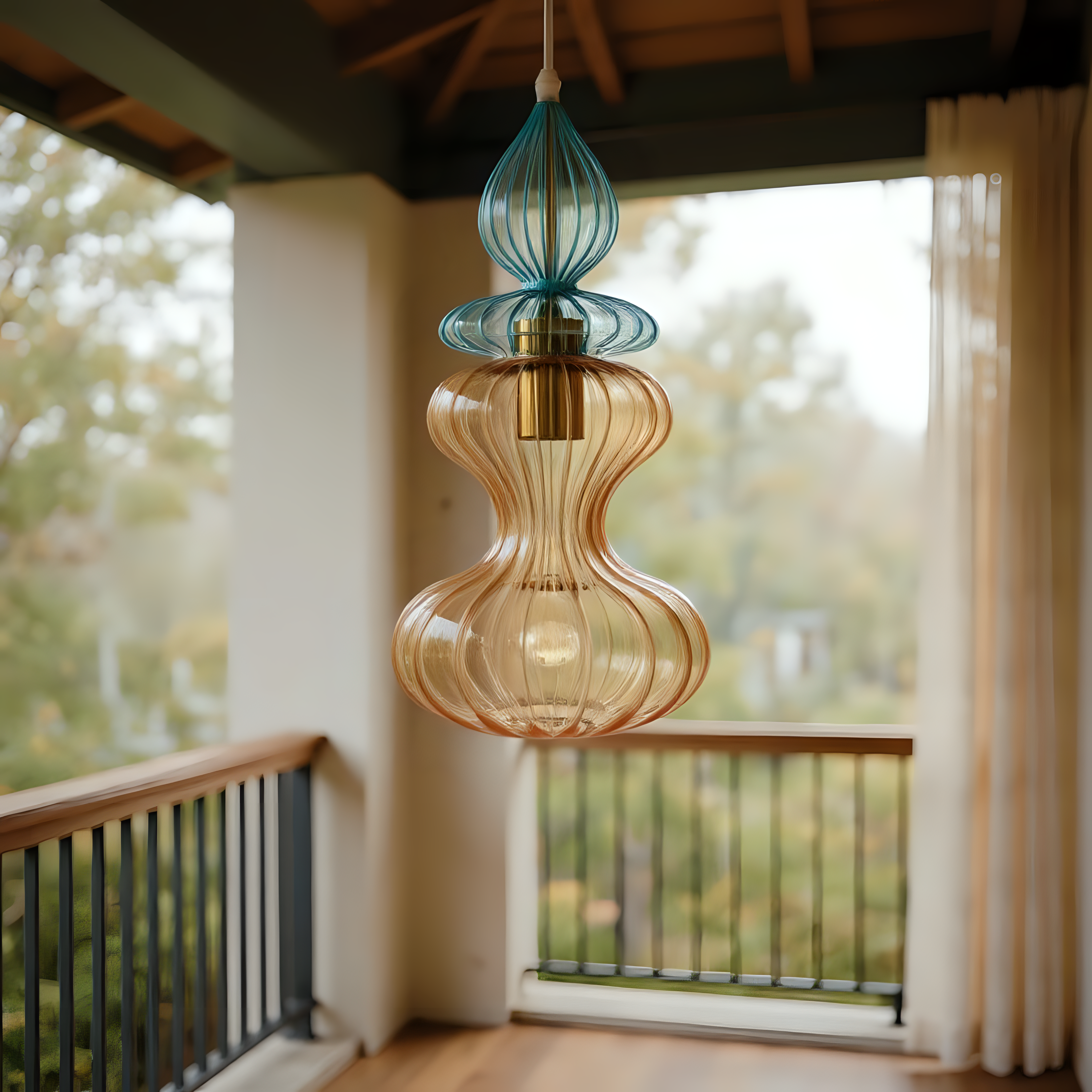 Hand Blown Glass Pendant Light